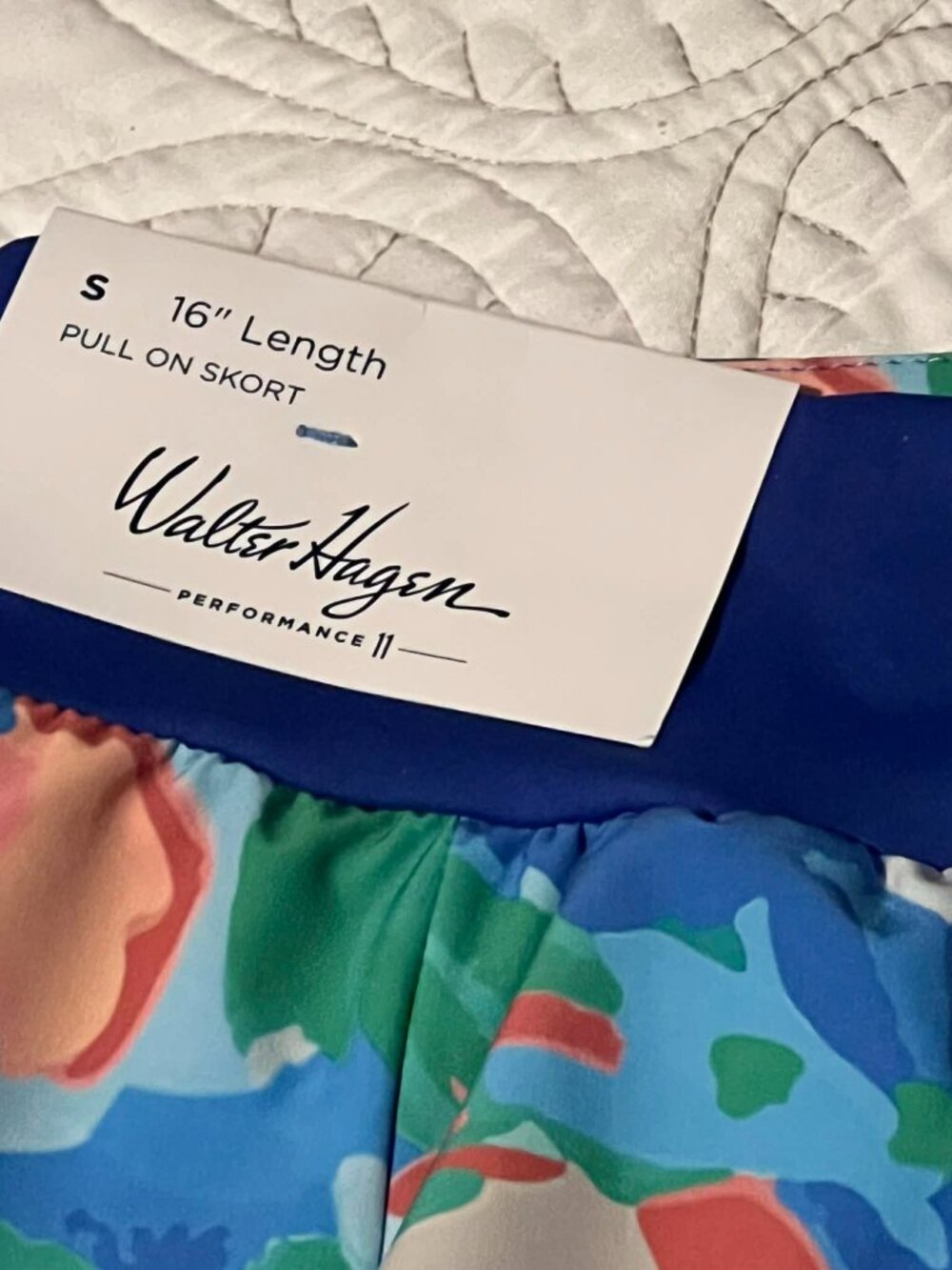 NWT Walter Hagen Pull-On Skort Blue Gouache Floral Size S - Picture 2 of 10